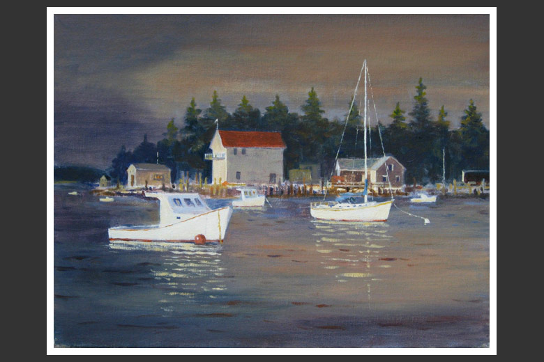 Approaching Storm - Painting of Maine by K Dana Nelson
